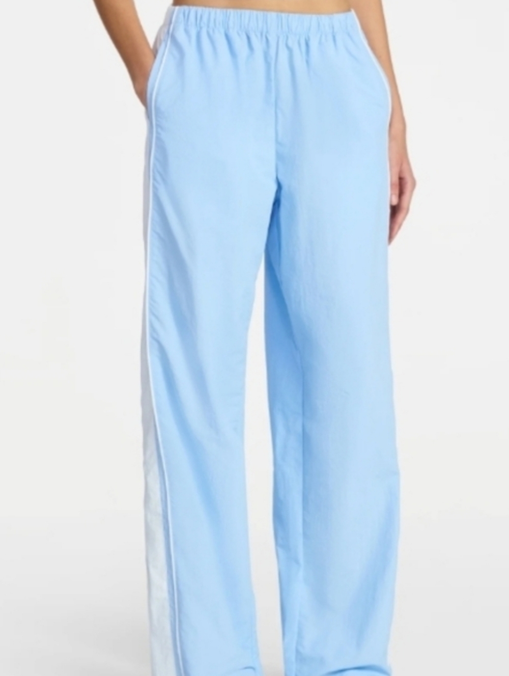 Light Blue Women's Wide-Leg Track Pants